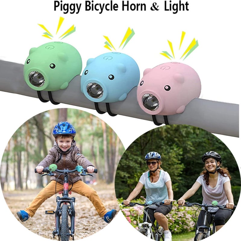 AaiLucky Kids Bike Lights for Night Riding, Girls Bike Horn and Light 2 in 1, Rechargeable Bike Scooter Headlight and Tail Light Set for Boys Adults, 3 Lighting Mode, Cute Bicycle Accessories - Image 5